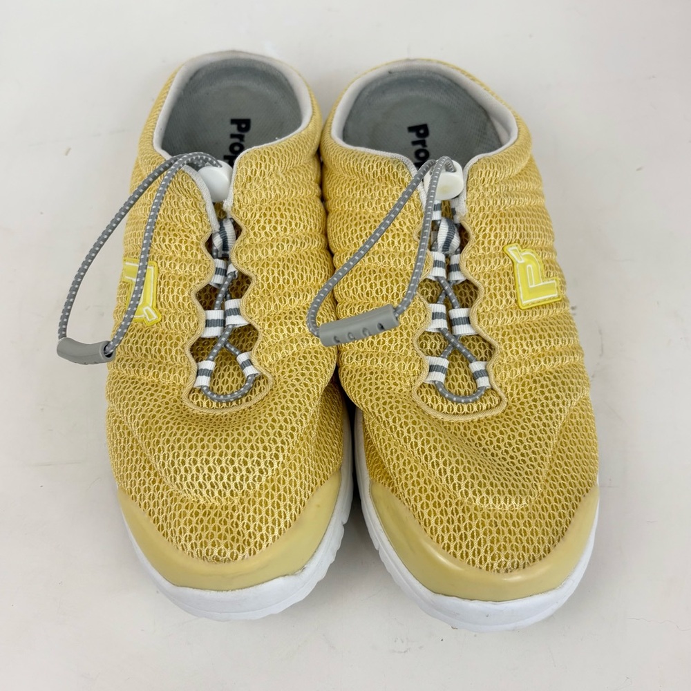 Propet TravelWalker Open Heel Yellow Mesh Lightweight Sneaker Women's Size 9
